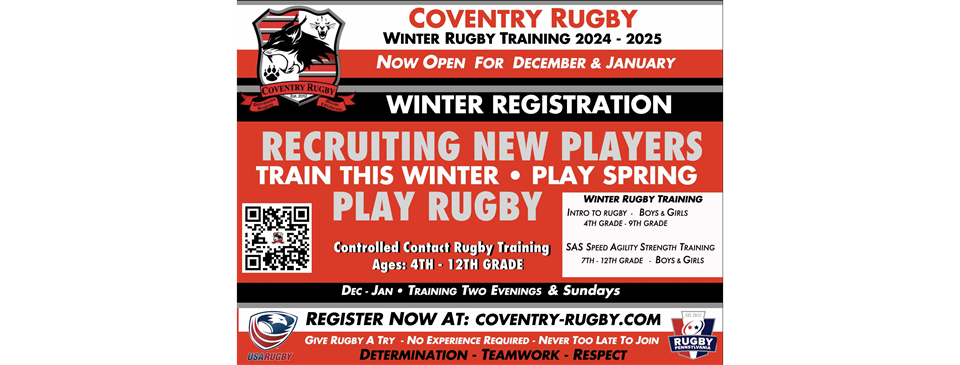 Winter Rugby Training Registration OPEN NOW! Girls & Boys Dec-Jan